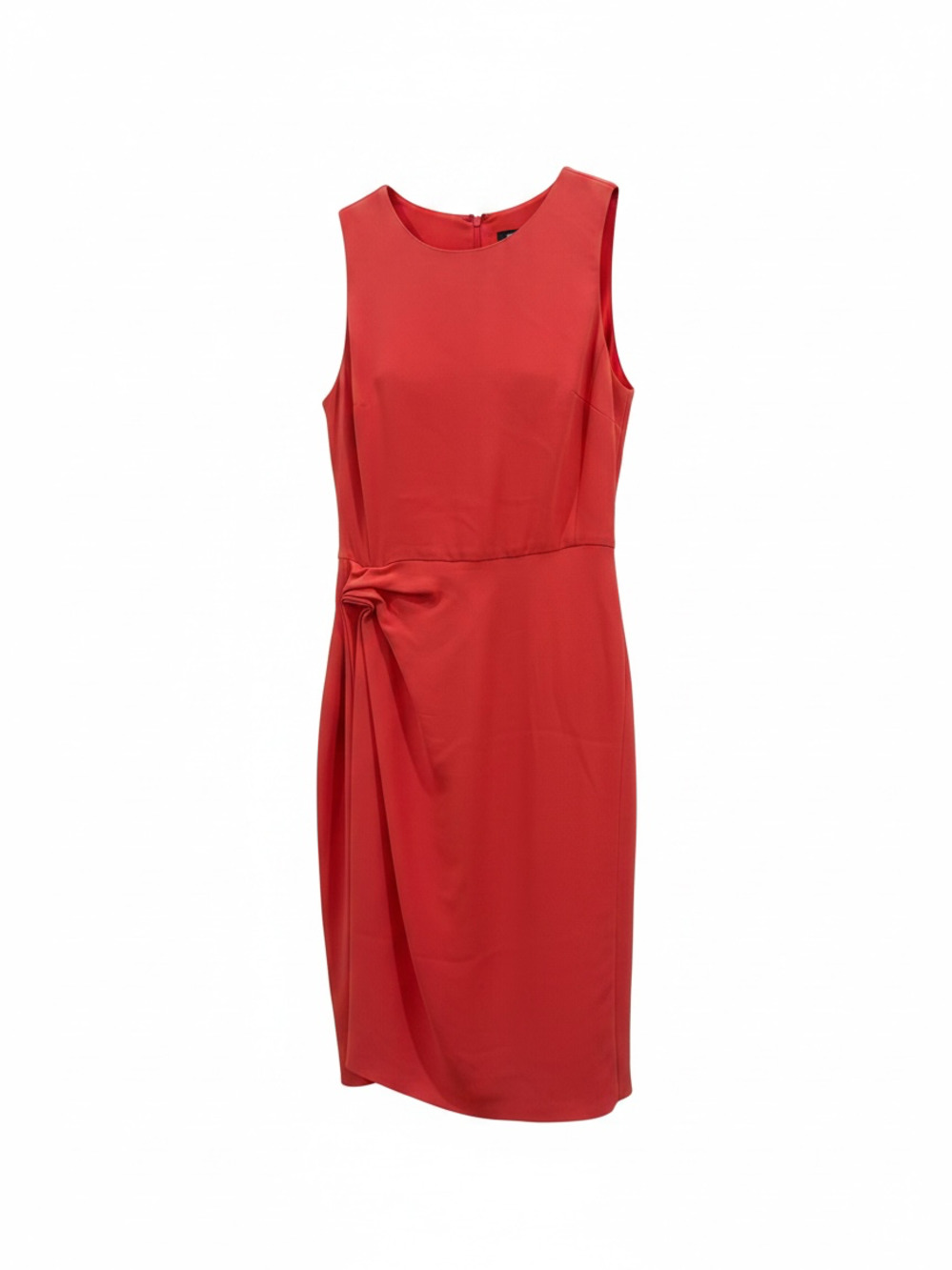Emporio Armani Coral Sleeveless Side Knot Detail Sheath Dress